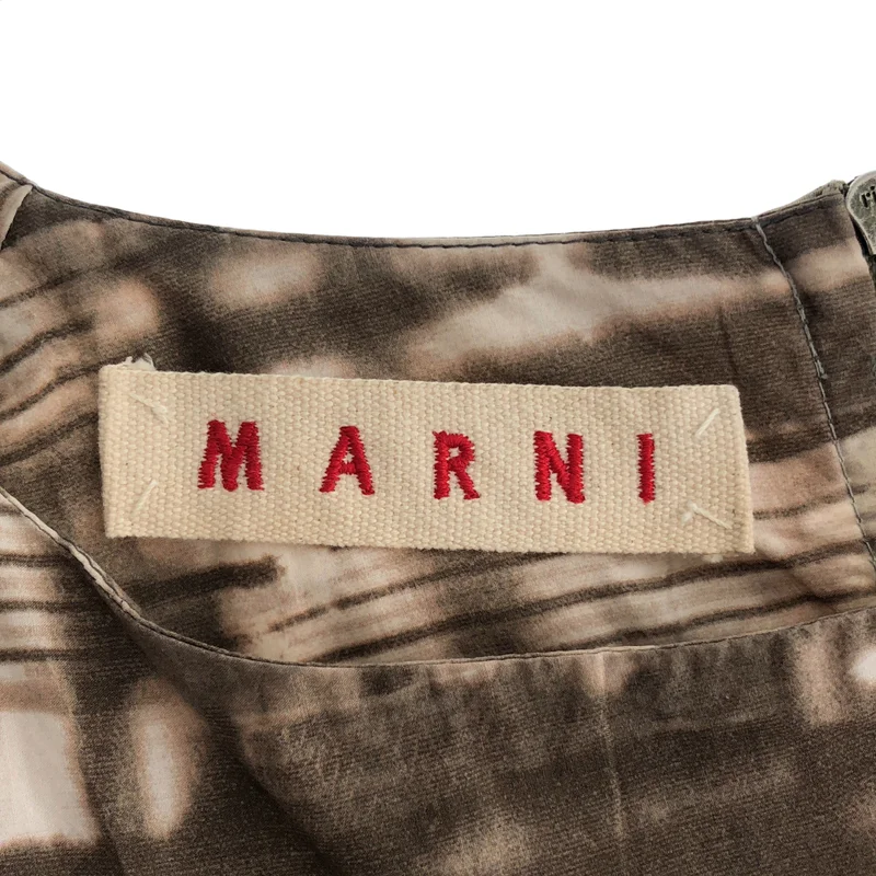 MARNI / マルニ | コットン 総柄 フレンチスリーブワンピース | 38 | レディース