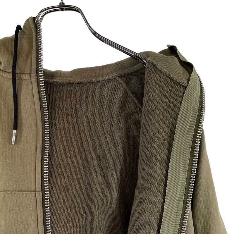 sacai / サカイ | Sロゴ 裾ギャザー ダブルジップ フーデッド パーカ | 2 | レディース