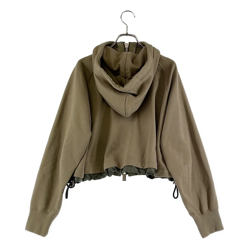 sacai / サカイ | Sロゴ 裾ギャザー ダブルジップ フーデッド パーカ | 2 | レディース