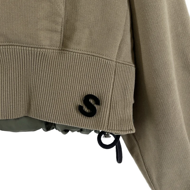 sacai / サカイ | Sロゴ 裾ギャザー ダブルジップ フーデッド パーカ | 2 | レディース