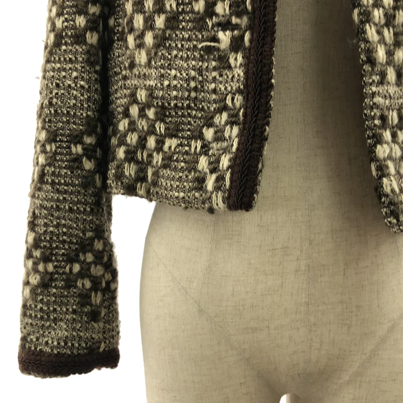 VINTAGE / ヴィンテージ古着 | 1970s | Bill Blass / ウール ツイード ノーカラー ジャケット |