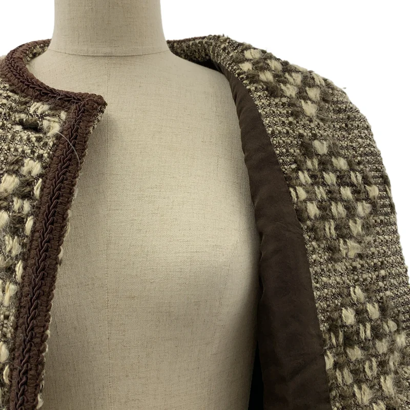 VINTAGE / ヴィンテージ古着 | 1970s | Bill Blass / ウール ツイード ノーカラー ジャケット |
