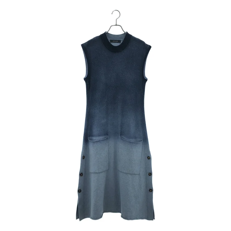 CEDRIC CHARLIER / セドリックシャルリエ | ウール サイドスリット グラデーションニット ノースリーブワンピース | 36 | レディース