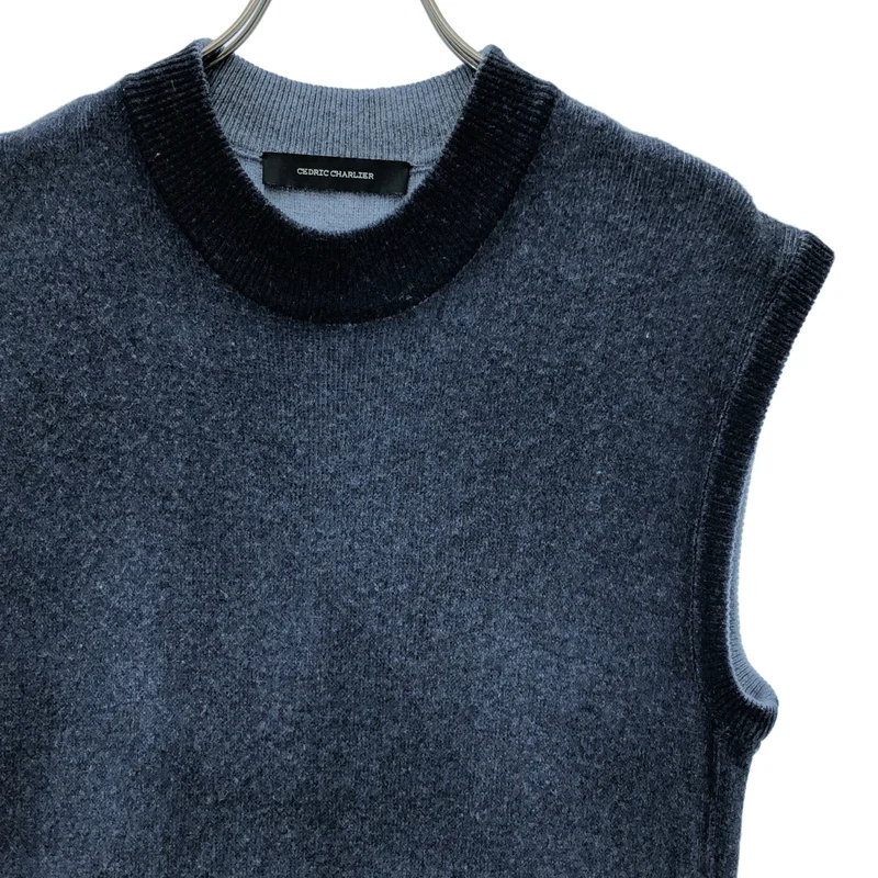 CEDRIC CHARLIER / セドリックシャルリエ | ウール サイドスリット グラデーションニット ノースリーブワンピース | 36 | レディース