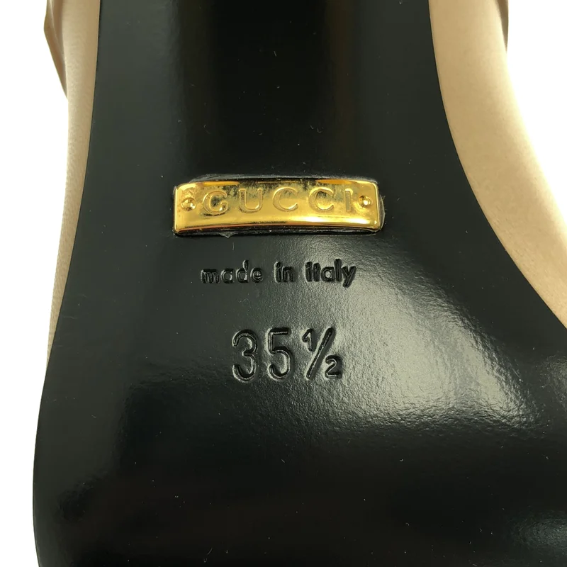 GUCCI / グッチ | レザー ホースビット スクエアトゥ チャンキーヒールパンプス | 35 1/2 | レディース