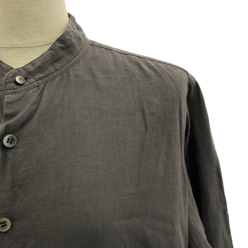suzuki takayuki / スズキタカユキ | long shirt / リネン バンドカラー ロングシャツワンピース | 0 | レディース