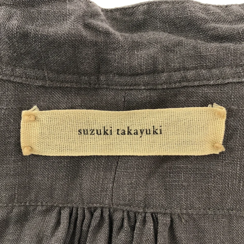 suzuki takayuki / スズキタカユキ | long shirt / リネン バンドカラー ロングシャツワンピース | 0 | レディース
