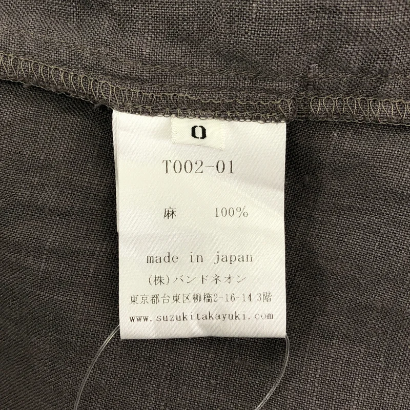 suzuki takayuki / スズキタカユキ | long shirt / リネン バンドカラー ロングシャツワンピース | 0 | レディース