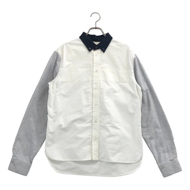 MARNI / マルニ | コットン ストライプ切替 ボタンダウン シャツ | 46 | メンズ