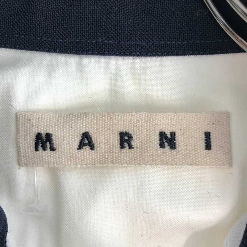 MARNI / マルニ | コットン ストライプ切替 ボタンダウン シャツ | 46 | メンズ