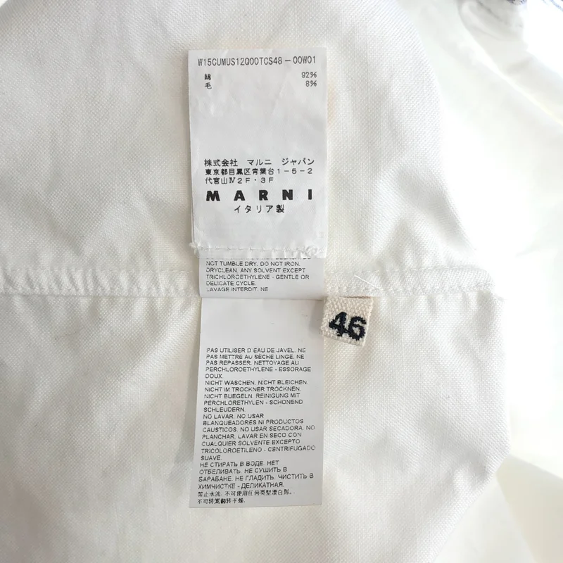 MARNI / マルニ | コットン ストライプ切替 ボタンダウン シャツ | 46 | メンズ