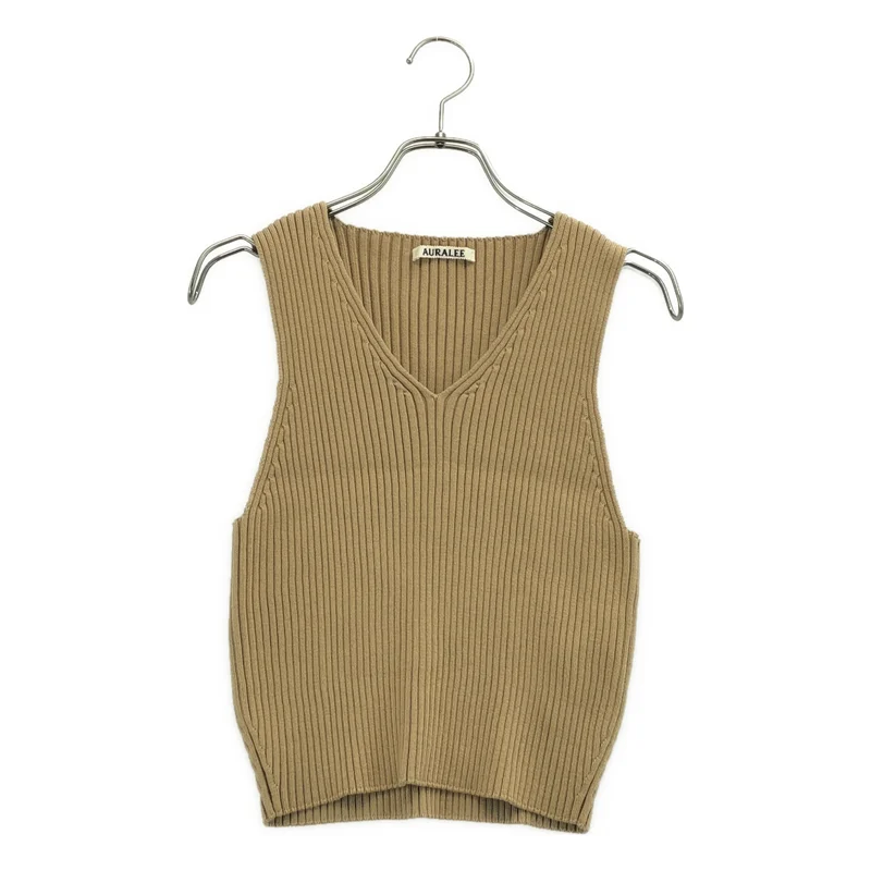 AURALEE / オーラリー | 2025SS | COTTON SILK RIB KNIT V-NECK VEST リブ ベスト | 1 | レディース