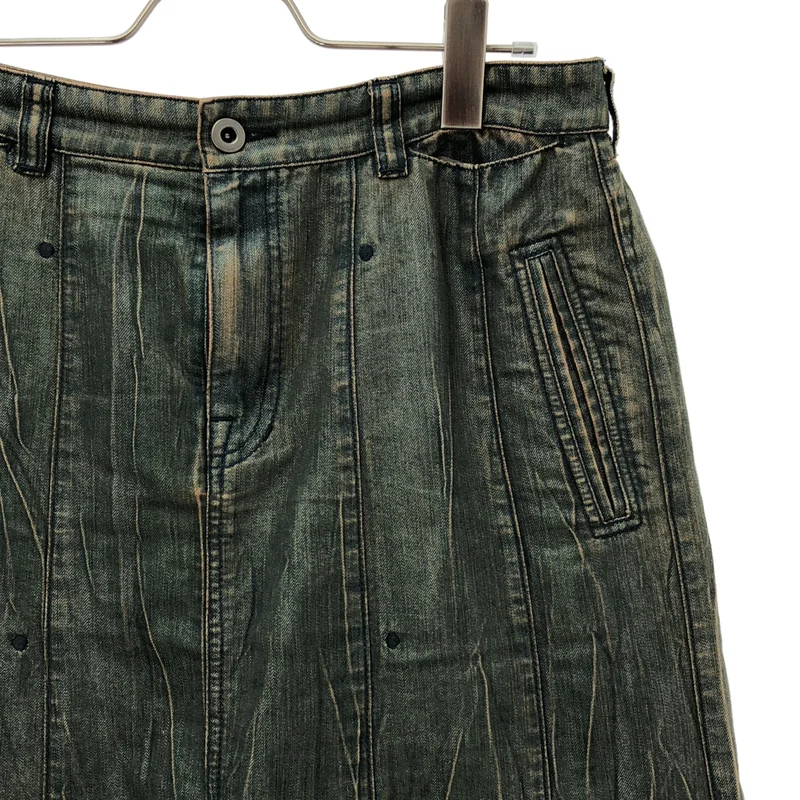 HaaT ISSEY MIYAKE / ハートイッセイミヤケ | ヴィンテージ加工 プリーツ デニムスカート | 3 | レディース