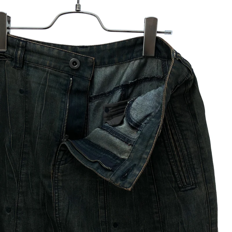 HaaT ISSEY MIYAKE / ハートイッセイミヤケ | ヴィンテージ加工 プリーツ デニムスカート | 3 | レディース