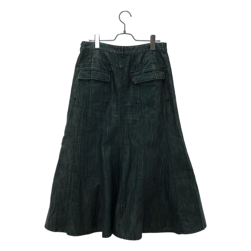 HaaT ISSEY MIYAKE / ハートイッセイミヤケ | ヴィンテージ加工 プリーツ デニムスカート | 3 | レディース
