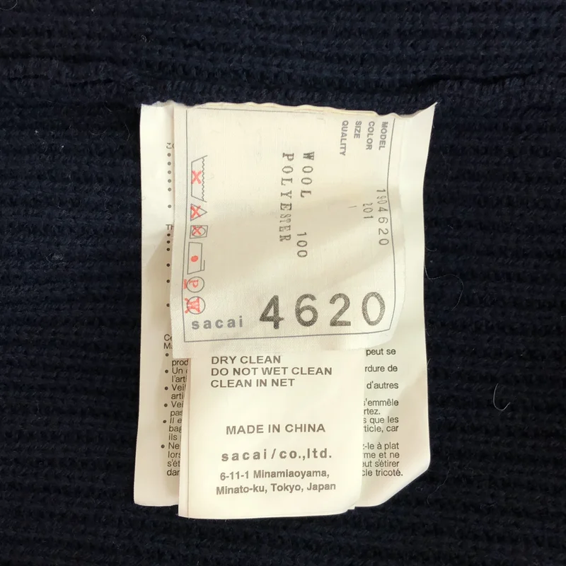 sacai / サカイ | サテンフリル切替 クルーネックニット | 1 | レディース