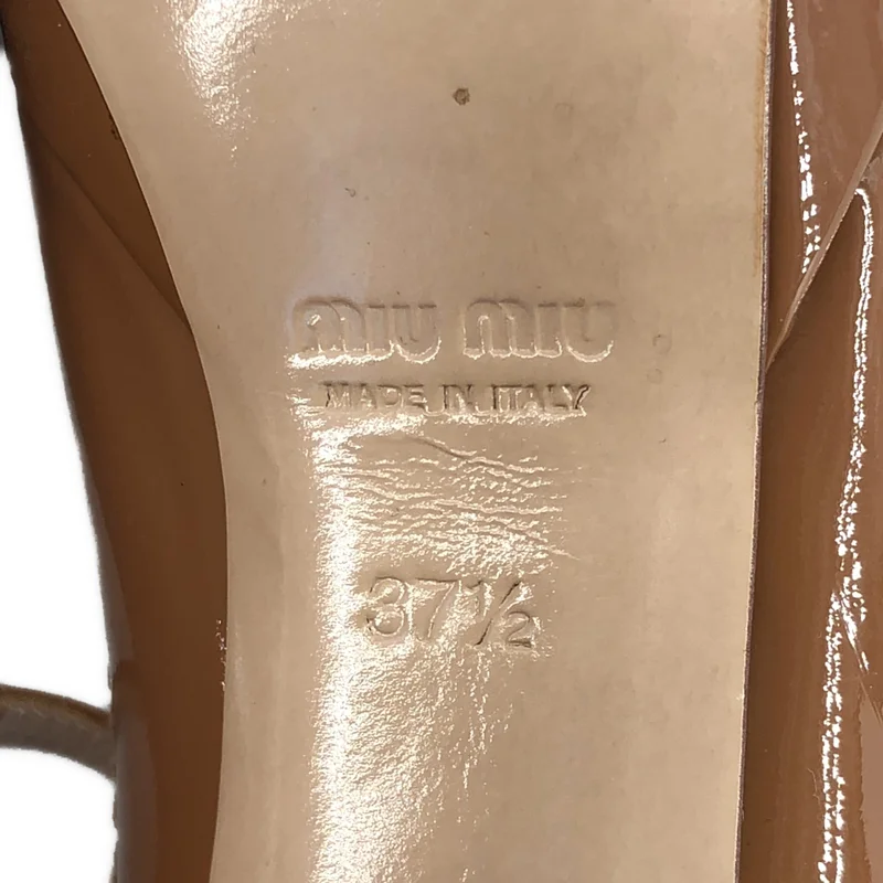 miu miu / ミュウミュウ | パテントレザー ストラップ ヒールパンプス | 37 1/2 | レディース