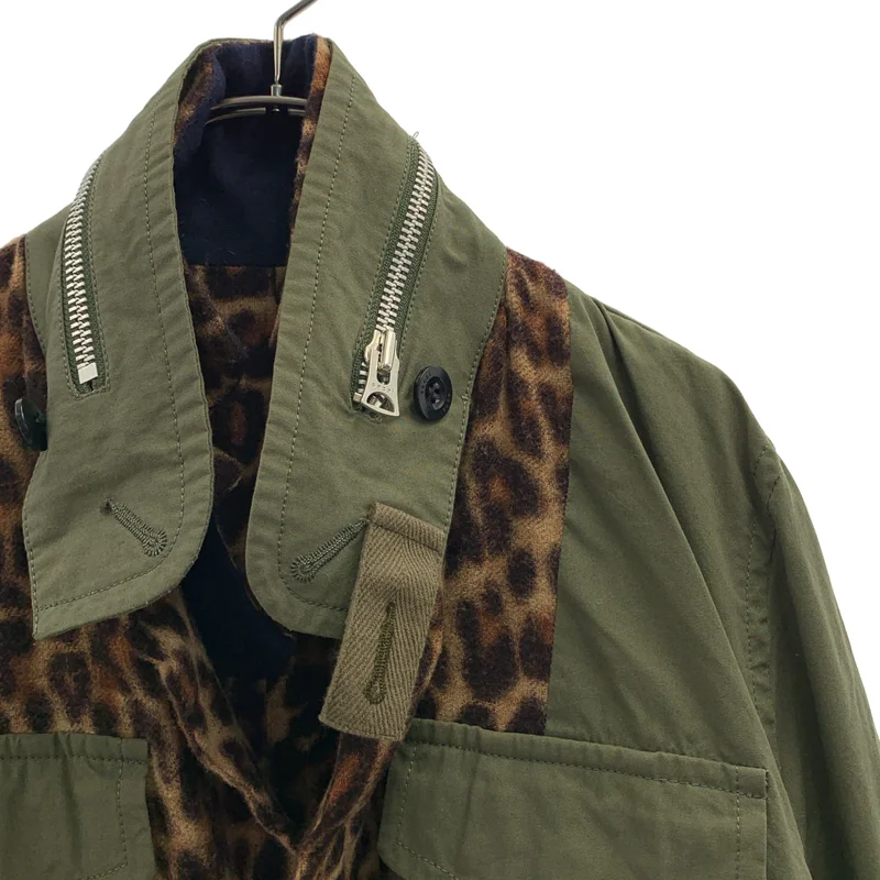 sacai / サカイ | 2020AW | 異素材 レオパード 切り替え リバーシブルコート | 1 | メンズ