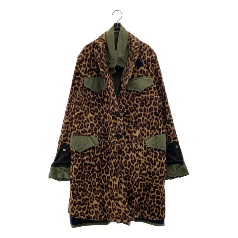 sacai / サカイ | 2020AW | 異素材 レオパード 切り替え リバーシブルコート | 1 | メンズ