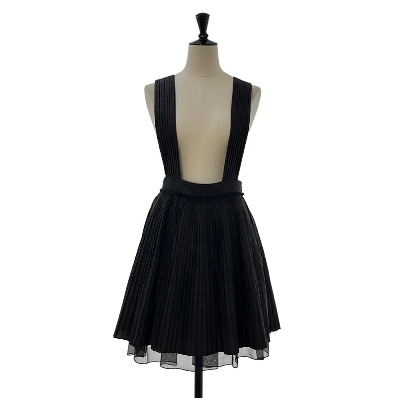 ALEXANDER WANG / アレキサンダーワン | リネン シルク シアーレイヤード プリーツ ジャンパースカート | 0 | レディース