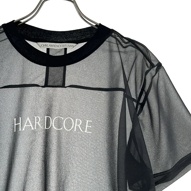 JOHN LAWRENCE SULLIVAN / ジョンローレンスサリバン | SEE-THROUGH PRINT TEE シアー クルーネック Tシャツ | M | メンズ