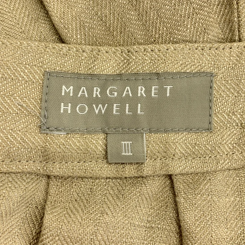 MARGARET HOWELL / マーガレットハウエル | リネンヘリンボーン プリーツスカート | 3 | レディース