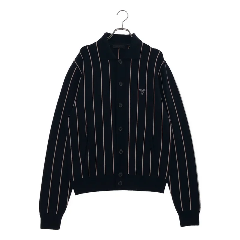 PRADA / プラダ | ウール ストライプカーディガン | 46 | メンズ