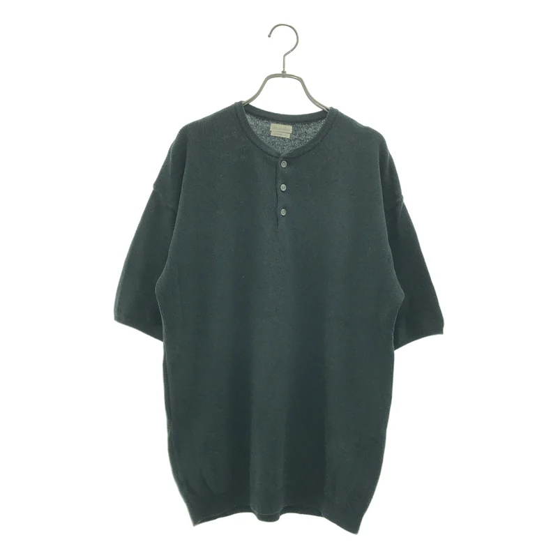 steven alan / スティーブンアラン | KUBO HENLEY NECK SHORT SLEEVE KNIT -LOOSE / コットン ニット | S | メンズ