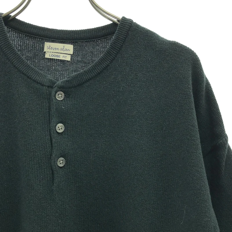 steven alan / スティーブンアラン | KUBO HENLEY NECK SHORT SLEEVE KNIT -LOOSE / コットン ニット | S | メンズ