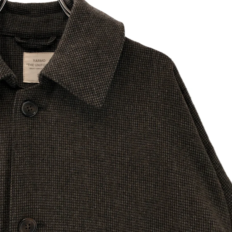 Yarmo / ヤーモ | THE UNIFORM DUSTER COAT / Gingham Check / バックロゴ シングル コート | S | メンズ
