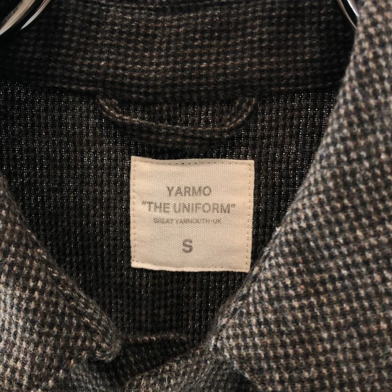 Yarmo / ヤーモ | THE UNIFORM DUSTER COAT / Gingham Check / バックロゴ シングル コート | S | メンズ