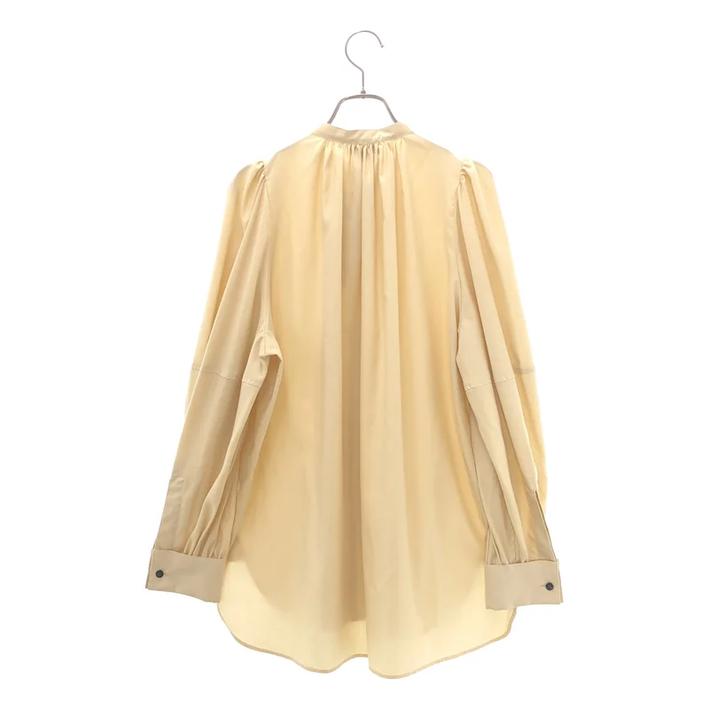 HYKE / ハイク | 2023AW | FD BALOON SLEEVE SHIRT / ギャザー バンドカラー シャツ ブラウス | 1 | レディース