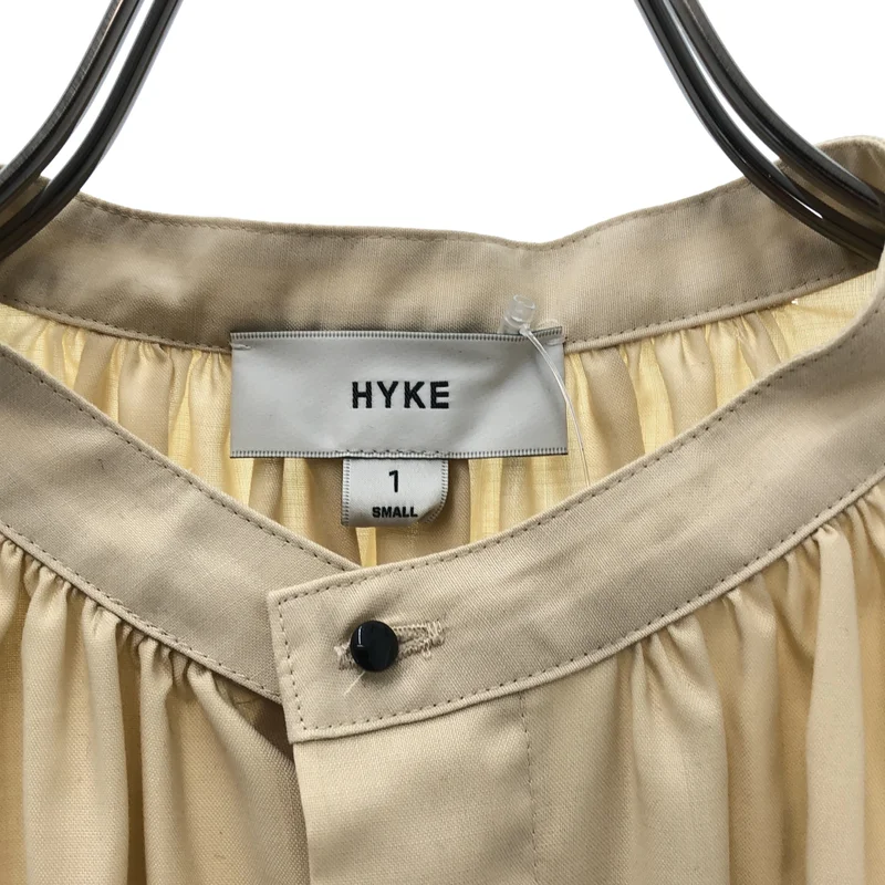 HYKE / ハイク | 2023AW | FD BALOON SLEEVE SHIRT / ギャザー バンドカラー シャツ ブラウス | 1 | レディース