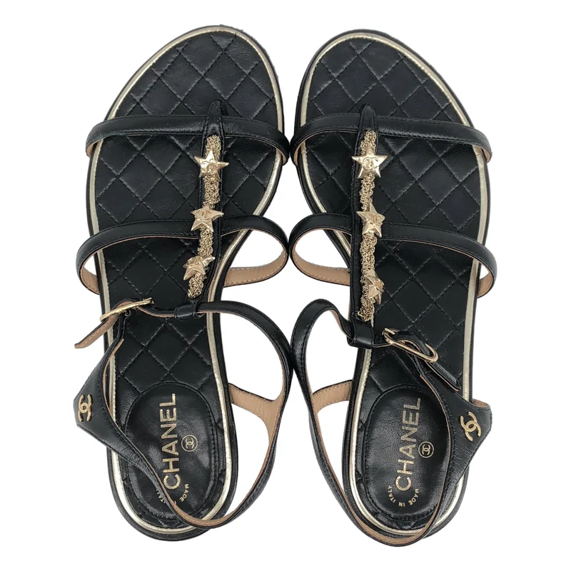CHANEL / シャネル | ココマーク スター ストラップ サンダル | 35 | レディース