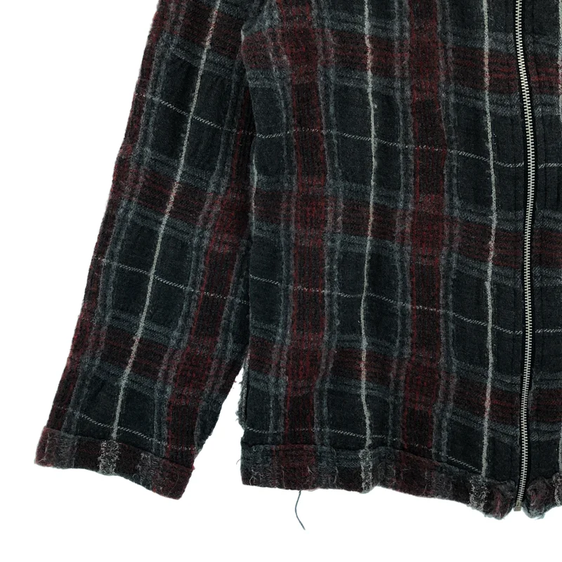 COMME des GARCONS HOMME / コムデギャルソンオム | 2002AW | ウール 縮絨 チェック ジップアップ ジャケット |