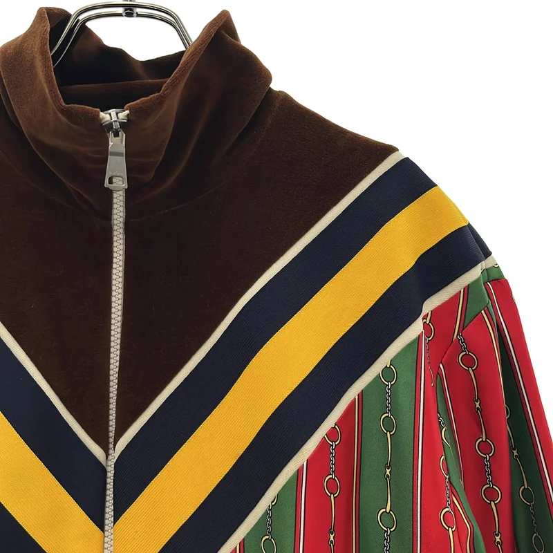 GUCCI / グッチ | ホースビット ストライププリント ベロア切替 トラックジャケット | M | メンズ