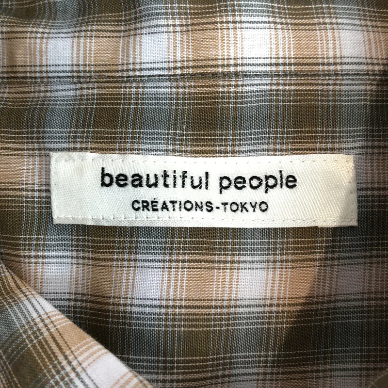 beautiful people / ビューティフルピープル | コットン 宇宙柄 チェックレイヤードシャツ | 40 | メンズ