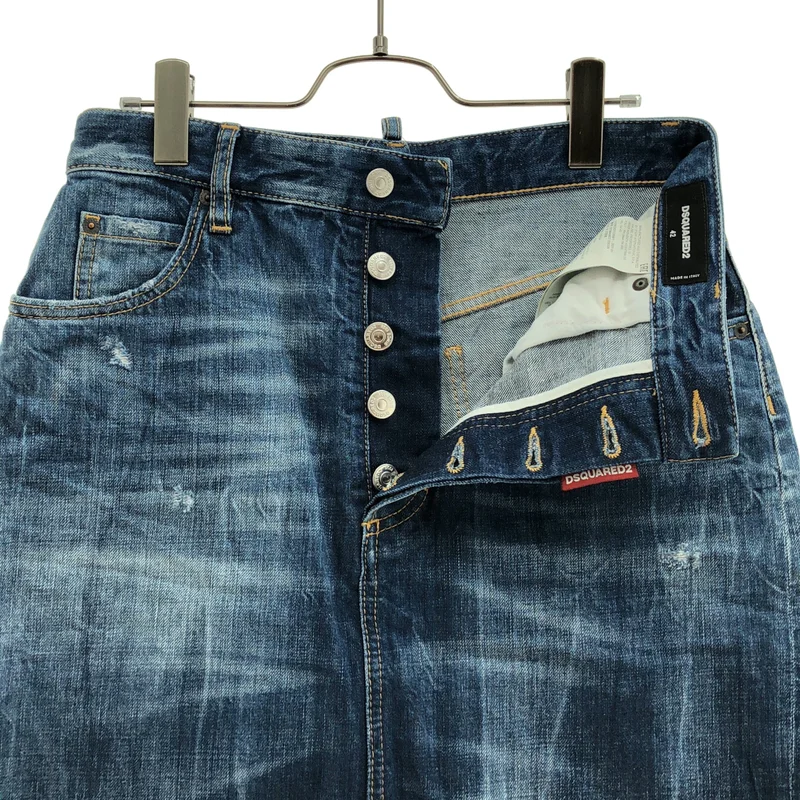 DSQUARED2 / ディースクエアード | ダメージ加工 デニムスカート | 42 | レディース