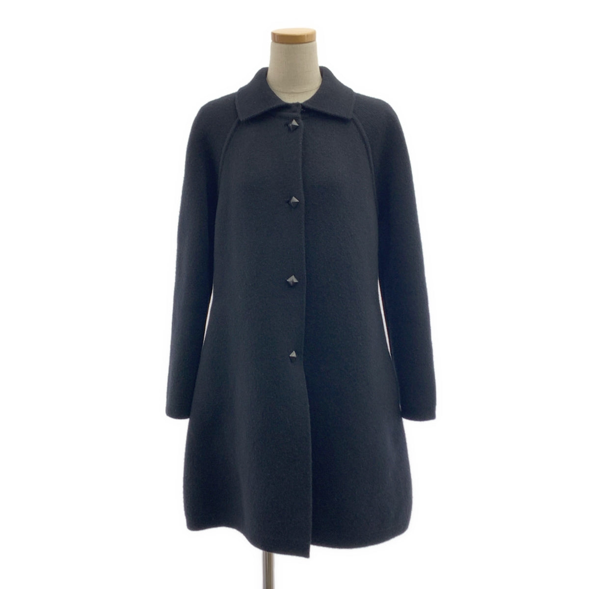 HERMES / エルメス | カシミヤ混 メドール スタッズ コート | 36