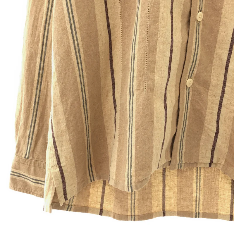 MOJITO / モヒート | 2025SS | ABSHINTH SHIRT Bar.2.0 / コットン リネン ストライプ オープンカラーシャツ | 48 | メンズ