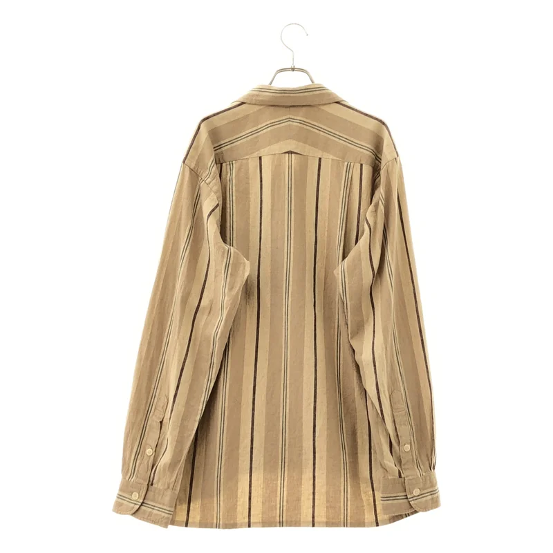 MOJITO / モヒート | 2025SS | ABSHINTH SHIRT Bar.2.0 / コットン リネン ストライプ オープンカラーシャツ | 48 | メンズ