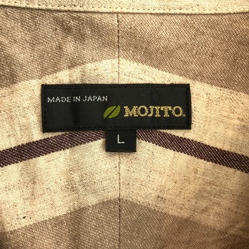 MOJITO / モヒート | 2025SS | ABSHINTH SHIRT Bar.2.0 / コットン リネン ストライプ オープンカラーシャツ | 48 | メンズ