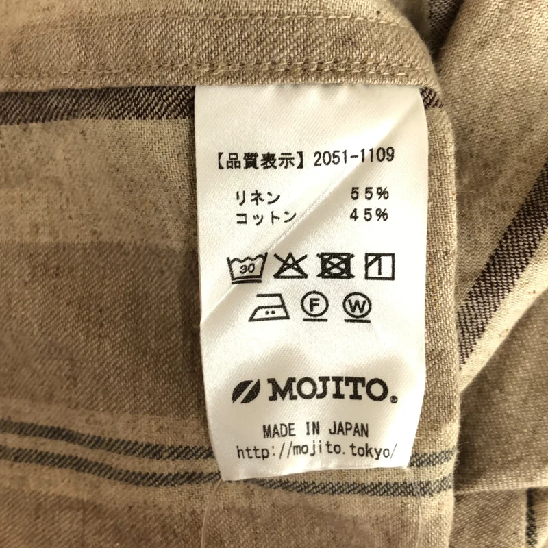 MOJITO / モヒート | 2025SS | ABSHINTH SHIRT Bar.2.0 / コットン リネン ストライプ オープンカラーシャツ | 48 | メンズ