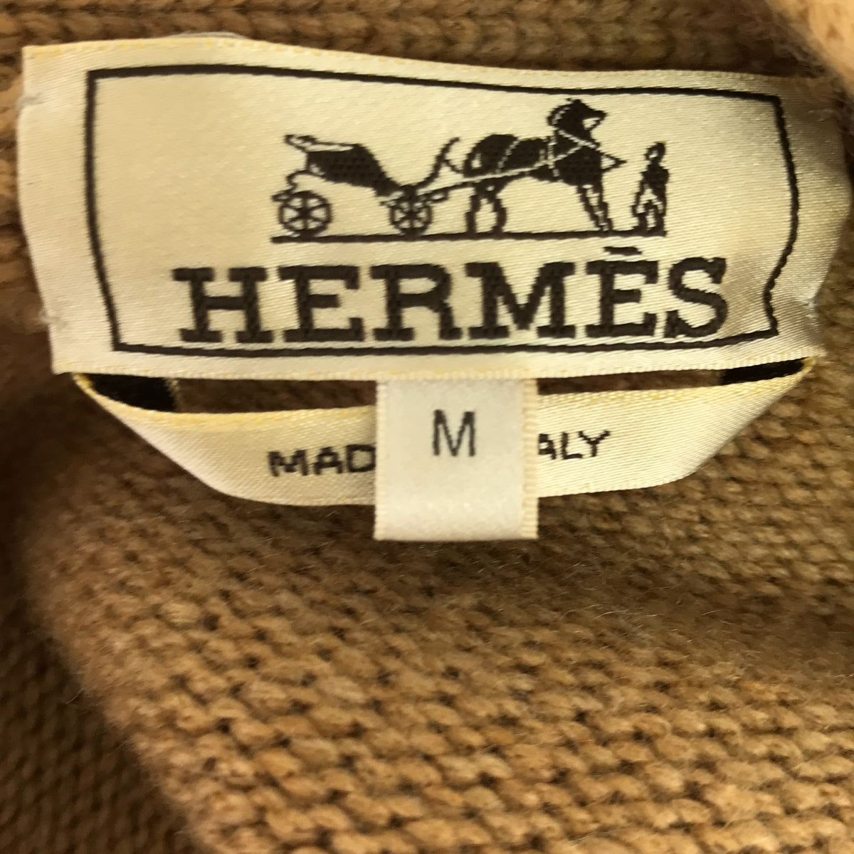 HERMES / エルメス | 2020AW | カシミヤ100％ レザーパッチ ニット