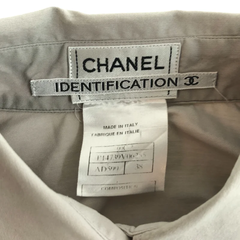 CHANEL / シャネル | ロゴ刺しゅう シャツ | 38 | レディース