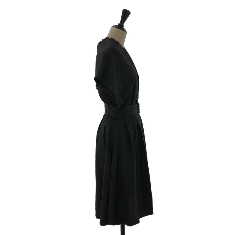 tricot COMME des GARCONS / トリココムデギャルソン | シルク レーヨン ビックカラー ノースリーブ ワンピース |