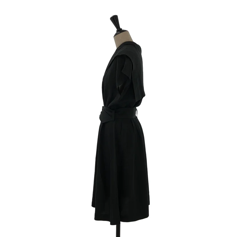 tricot COMME des GARCONS / トリココムデギャルソン | シルク レーヨン ビックカラー ノースリーブ ワンピース |