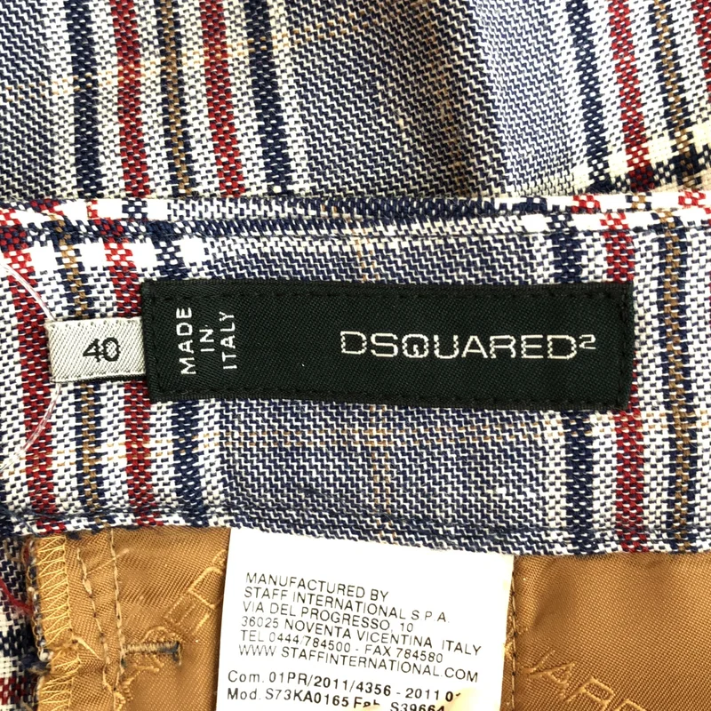 DSQUARED2 / ディースクエアード | ウール リネン チェック テーパードスラックス | 40 | レディース