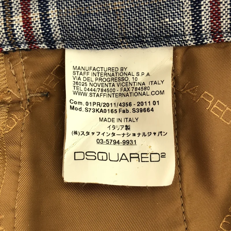 DSQUARED2 / ディースクエアード | ウール リネン チェック テーパードスラックス | 40 | レディース