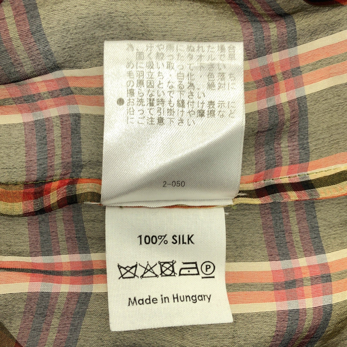 【美品】  DRIES VAN NOTEN / ドリスヴァンノッテン | silk 100％ / シルク ラウンドカット シアー ノースリーブ ロング ブラウス | 36 | イエロー/レッド系 | レディース 美品】 DRIES VAN NOTEN / ドリスヴァンノッテン | silk 100